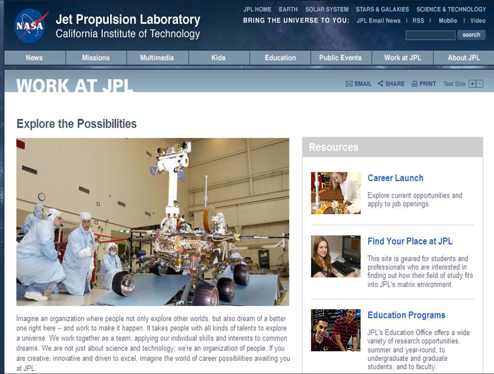 Workers at JPL