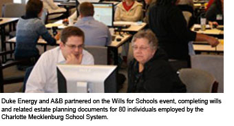 Duke Energy & Alston & Bird partnered in Wills for Schools