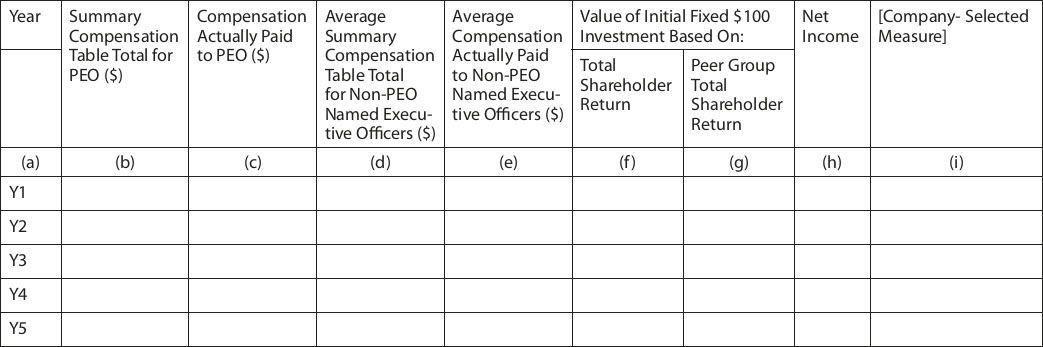 Pay Versus Performance Chart