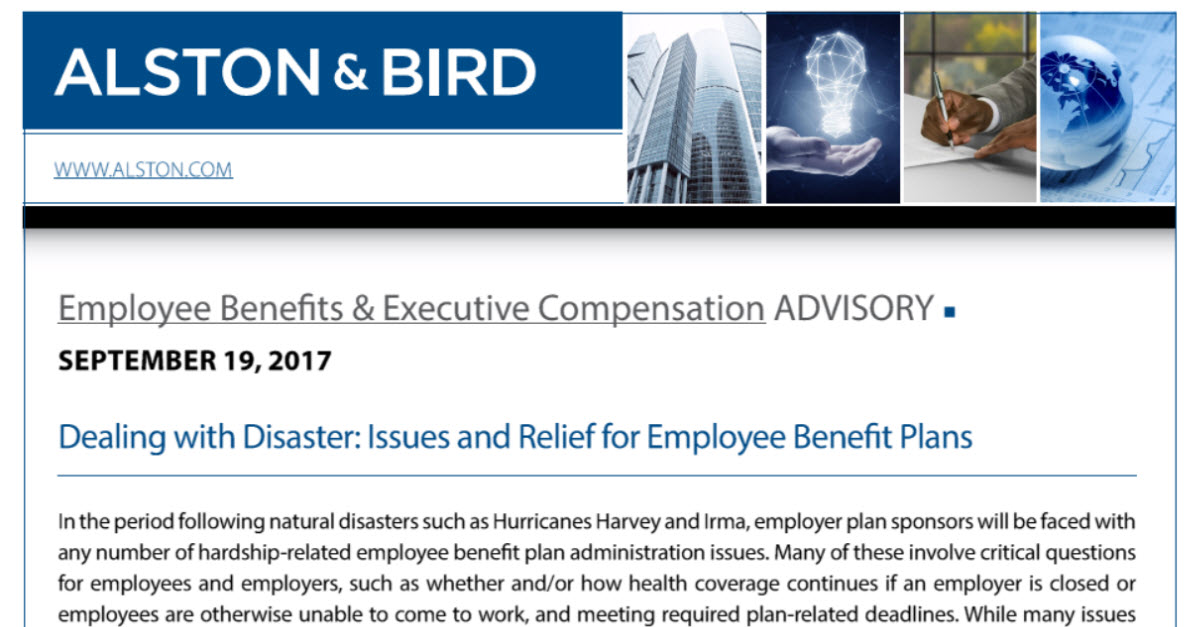 Employee Benefits & Executive Compensation Advisory Dealing with