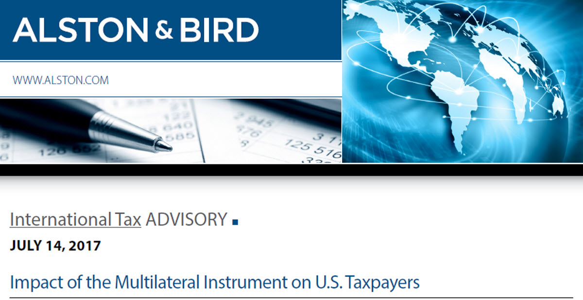 International Tax Advisory Impact of the Multilateral Instrument on U